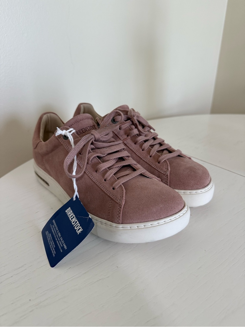 Birkenstock Bend Low Suede Lace-Up Sneakers in Dusty Rose Size 8 NWT